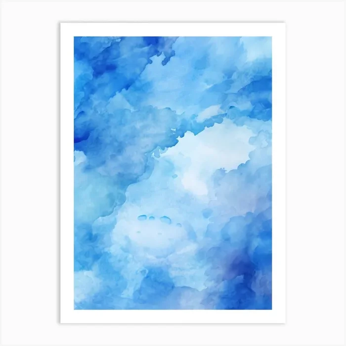 Watercolor Blue Sky Art Print by Moving Clouds Art