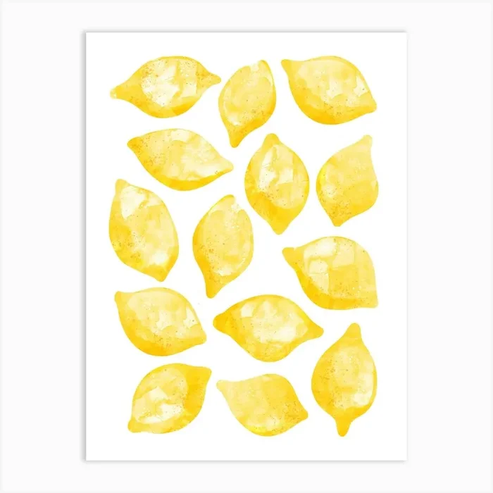 Watercolor Lemons Art PrintNS by Nic Squirrell