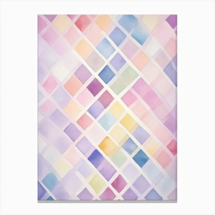 Watercolor Squares Background Canvas Print by Moving Clouds Art