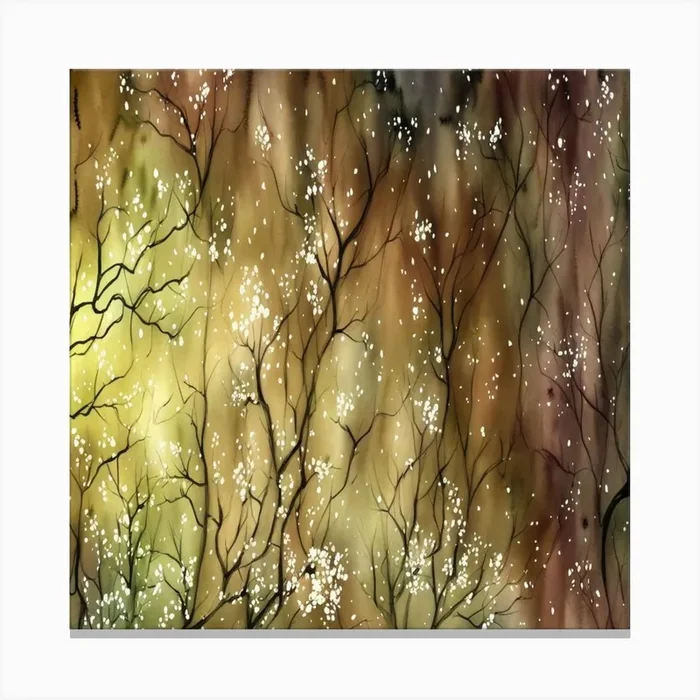 Watercolor Tree Background Canvas Print by Art shop