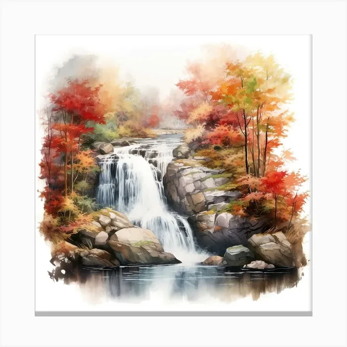 Waterfall 5 Canvas Print by aPRESM
