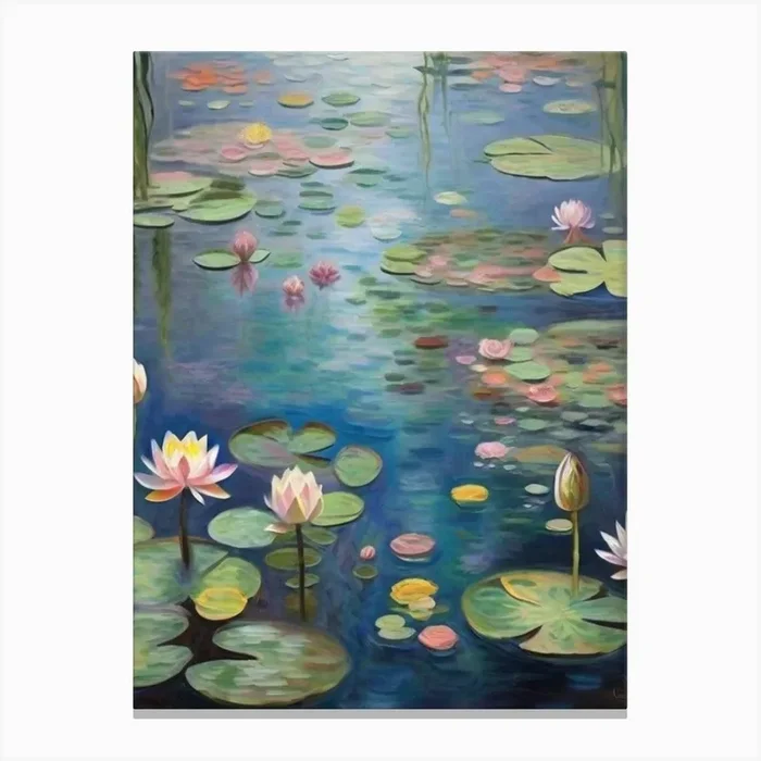 Waterlilies Reimagined Canvas PrintL by LuciaGeorge
