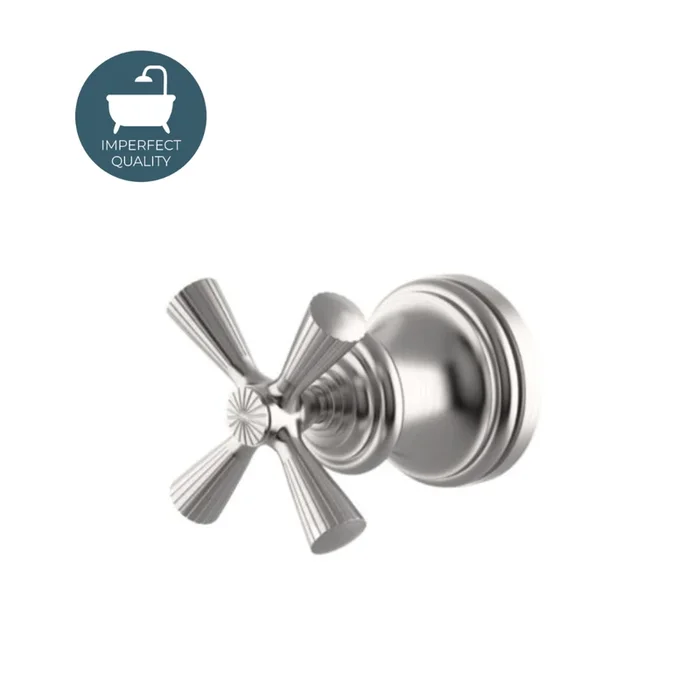 Waterworks Foro Volume Control Valve Trim with Metal Cross Handle in Matte Nickel