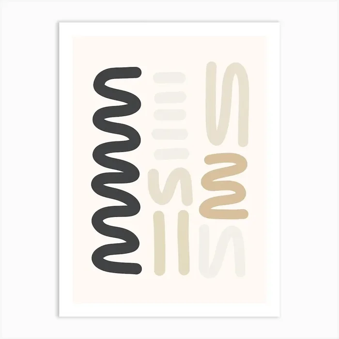 Wavy Scribbles 1 Art Print by Bohomadic Studio