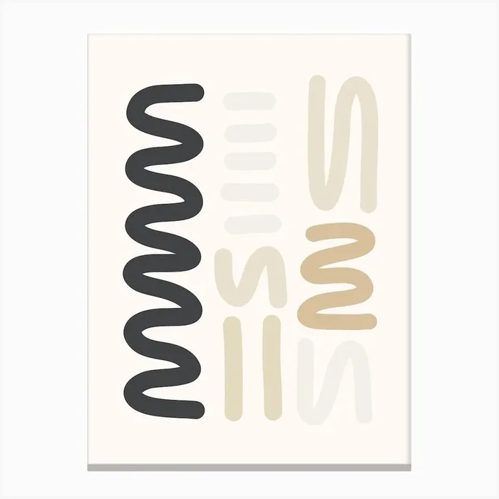 Wavy Scribbles 1 Canvas Print by Bohomadic Studio
