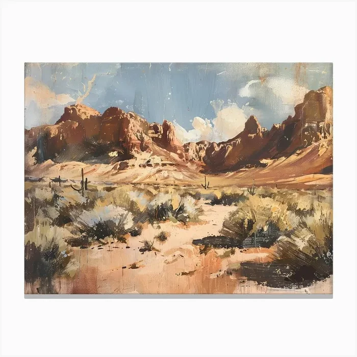 Western Painting Texas Canvas Print by Banevici