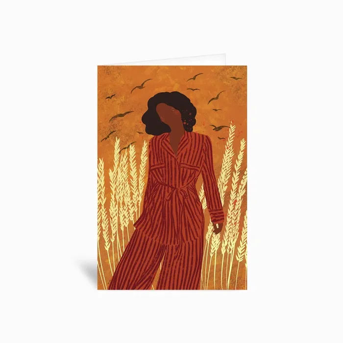 Wheat Field Greetings Card by The Midnight Mustard Stationery