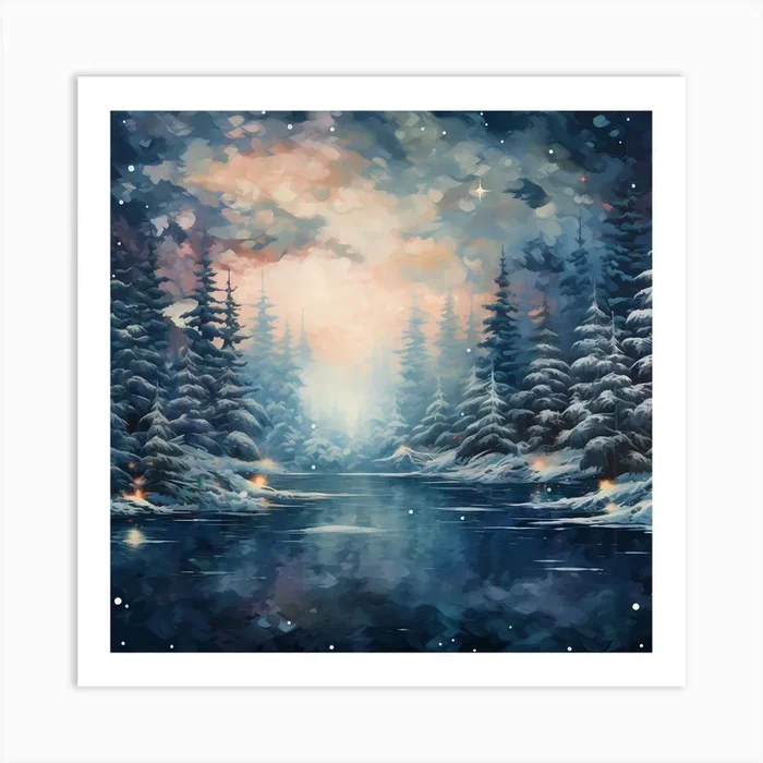 Whimsical Christmas Impasto Art Print by Quantum Vivid Digital Art