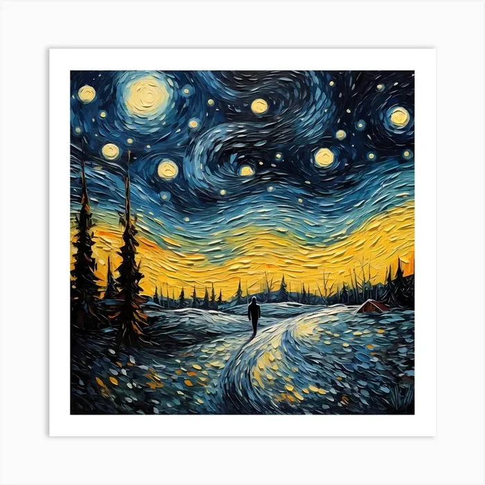 Whimsical Winter Waltz Art Print by Quantum Vivid Digital Art