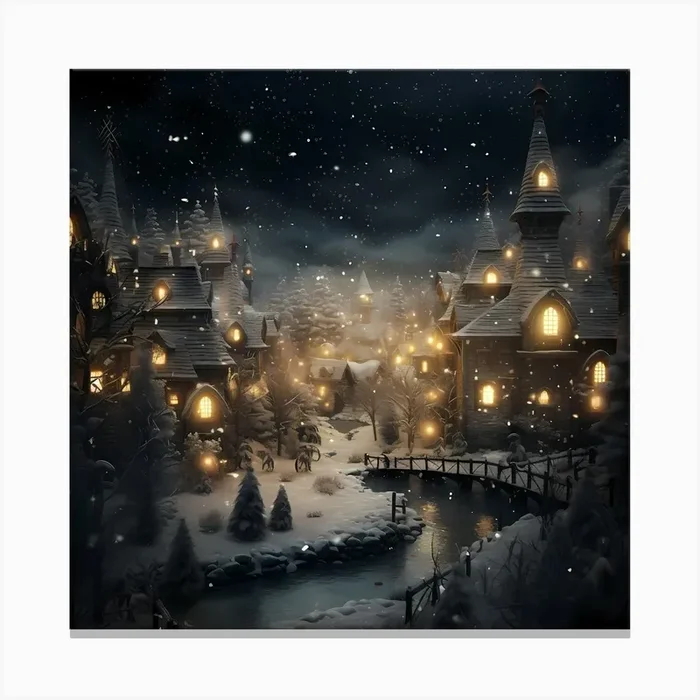 Whirlwind of Wintertime Whispers Canvas Print by Quantum Vivid Digital Art