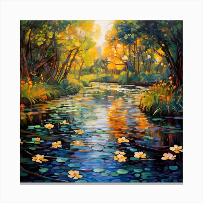 Whispers of Impressionist Blooms Canvas Print by Quantum Vivid Digital Art