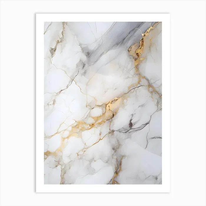 White Marble 1 Art Print by drdigitaldesign