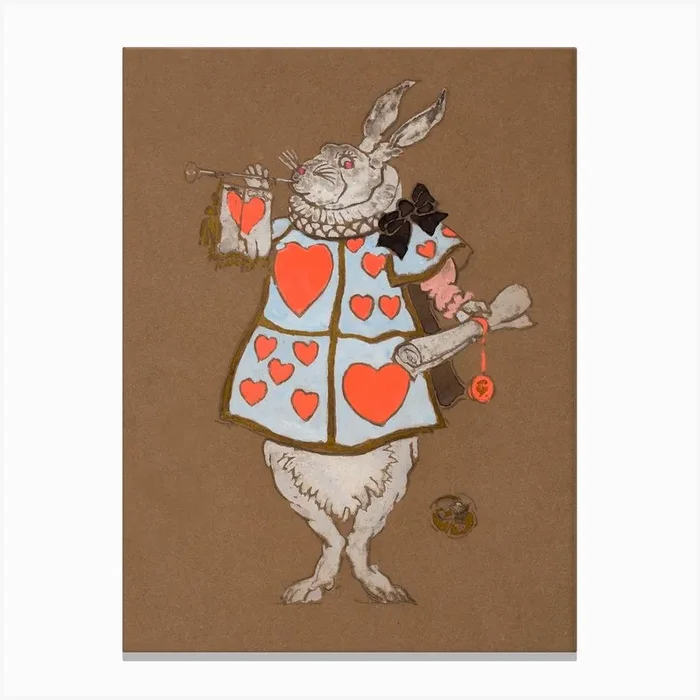 White Rabbit With Herald’s Costume Design (1915), Alice in Wonderland Canvas Print by Fy! Classic Art Prints and Posters