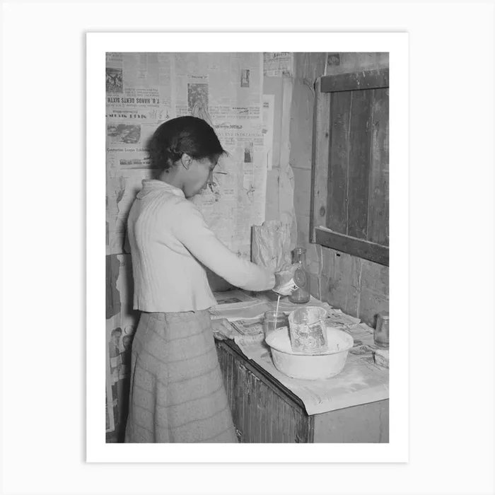 Wife Of Pomp Hall, Tenant Farmer, Making Biscuits For Breakfast, Creek County, Oklahoma, See General Captio Art Print by Fy! Classic Art Prints and Posters