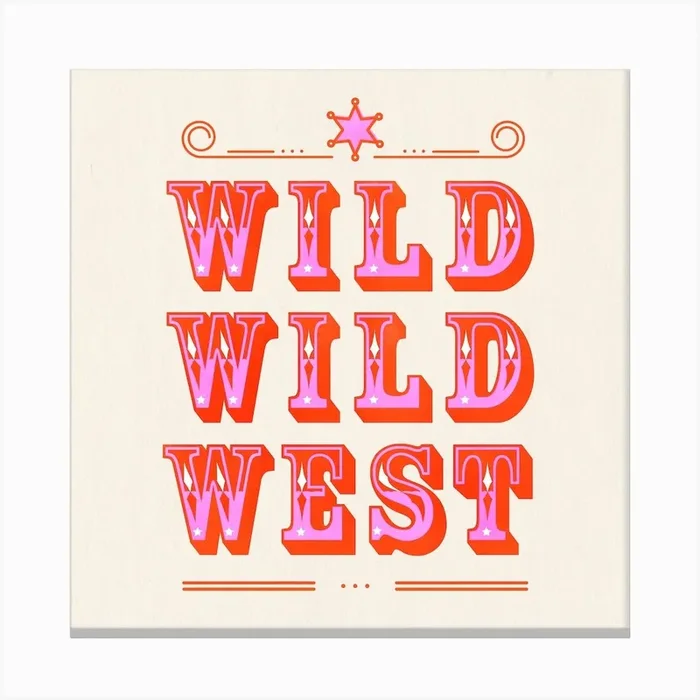 Wild Wild West Square Canvas Print by showmemars