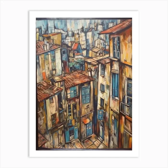 Window View Buenos Aires Of In The Style Of Cubism 1 Art Print by Urban Vistas