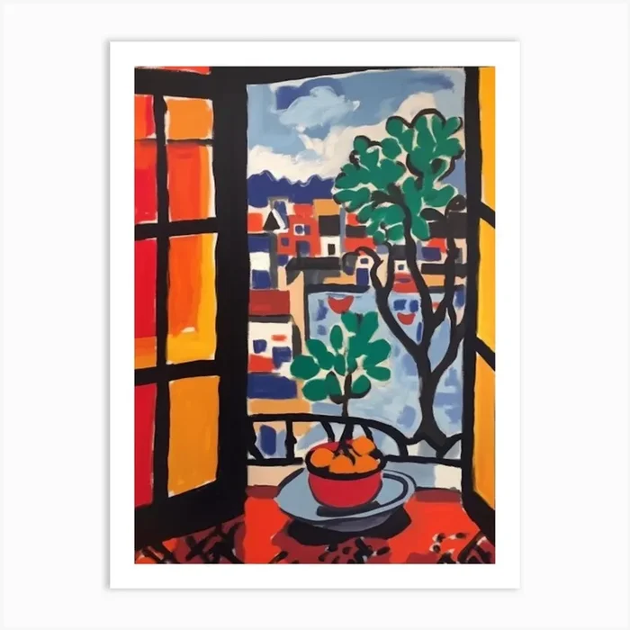 Window View Of Amsterdam In The Style Of Fauvist 1 Art Print by Urban Vistas