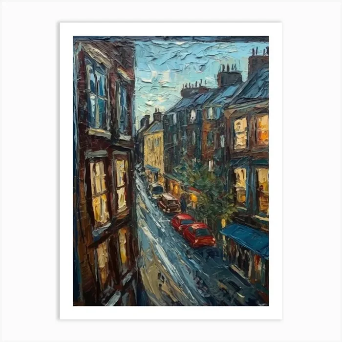 Window View Of London In The Style Of Expressionism 2 Art Print by Urban Vistas