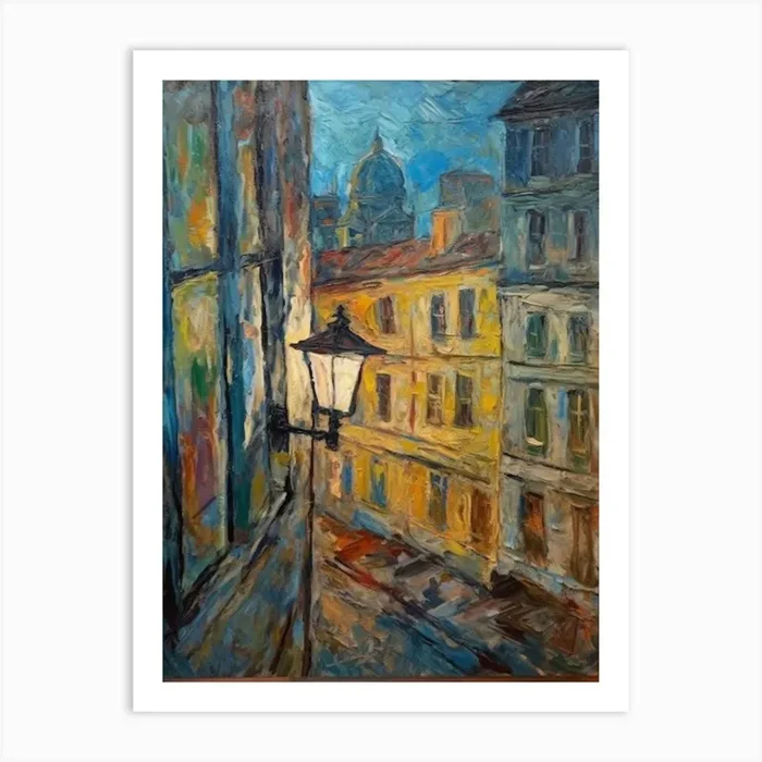 Window View Of Moscow Russia In The Style Of Expressionism 4 Art Print by Urban Vistas