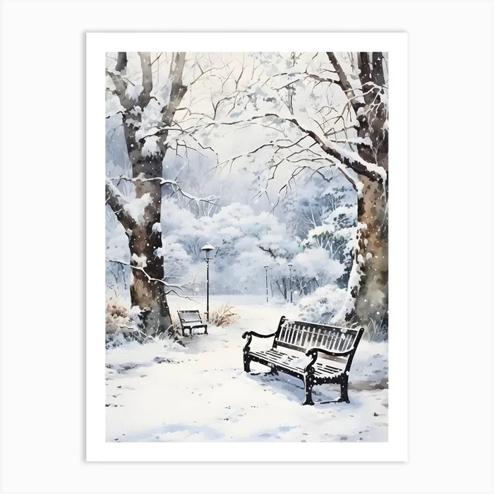 Winter Bench 4 Art PrintSC by S.K. Coghlan