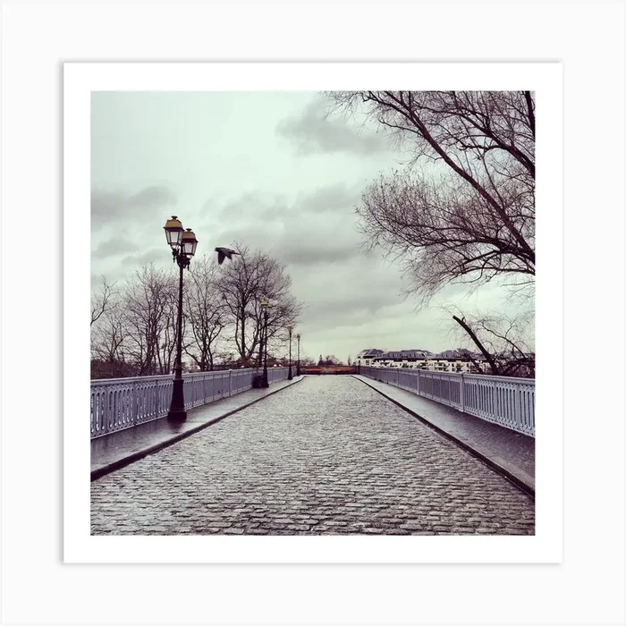 Winter Solitude In Poissy Square Art Print by Graziella Granata
