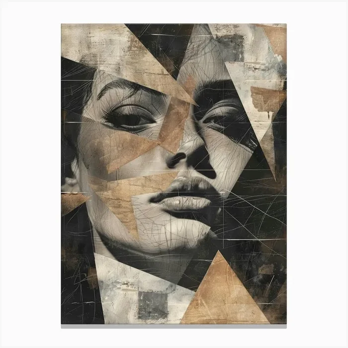 Woman’S Face 115 Canvas Print by Moving Clouds Art