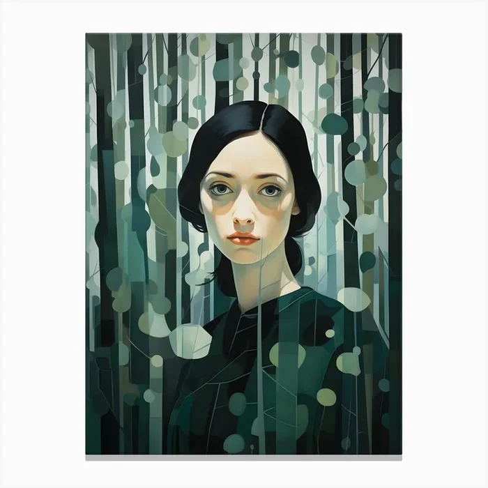 Woman and Trees in Winter 3 Canvas PrintSC by S.K. Coghlan