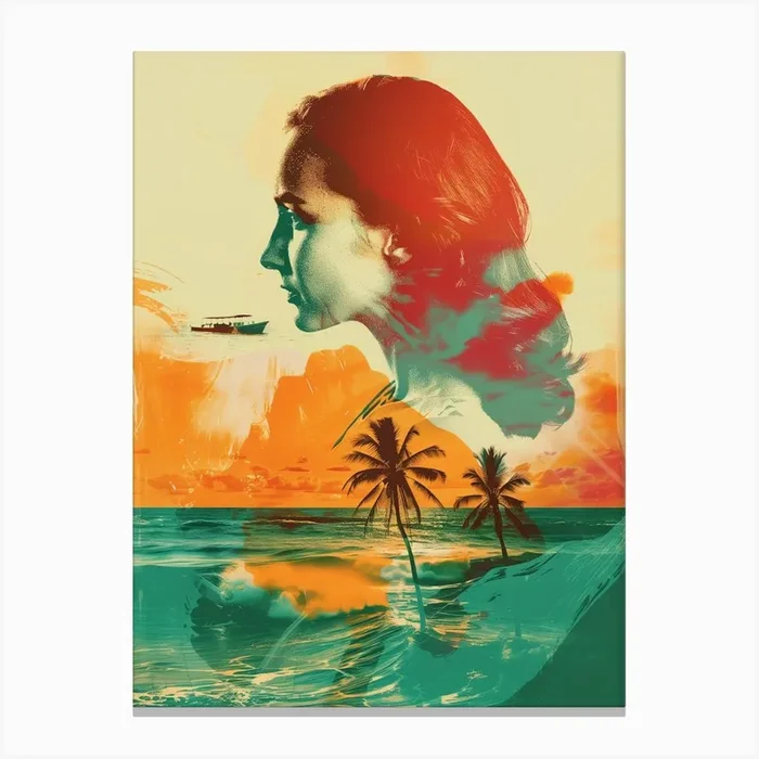 Woman At The Beach Canvas Print by DamianLuna