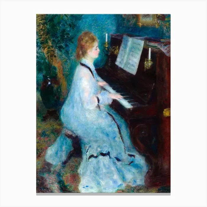 Woman At The Piano (1875–1876), Pierre Auguste Renoir Canvas Print by Fy! Classic Art Prints and Posters