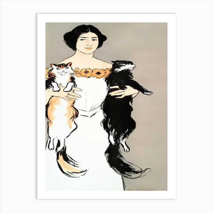 Woman Holding Cats (1897), Edward Penfield Art Print by Fy! Classic Art Prints and Posters