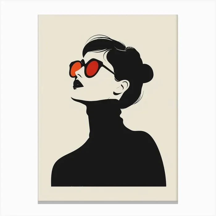 Woman In Sunglasses 13 Canvas Print by Moving Clouds Art