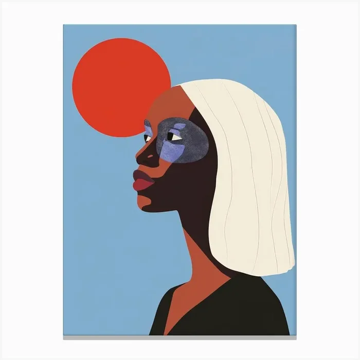 Woman With A Sun 1 Canvas Print by Moving Clouds Art