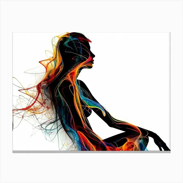 Woman With Colorful Hair 1 Canvas PrintCZ by Count Zero
