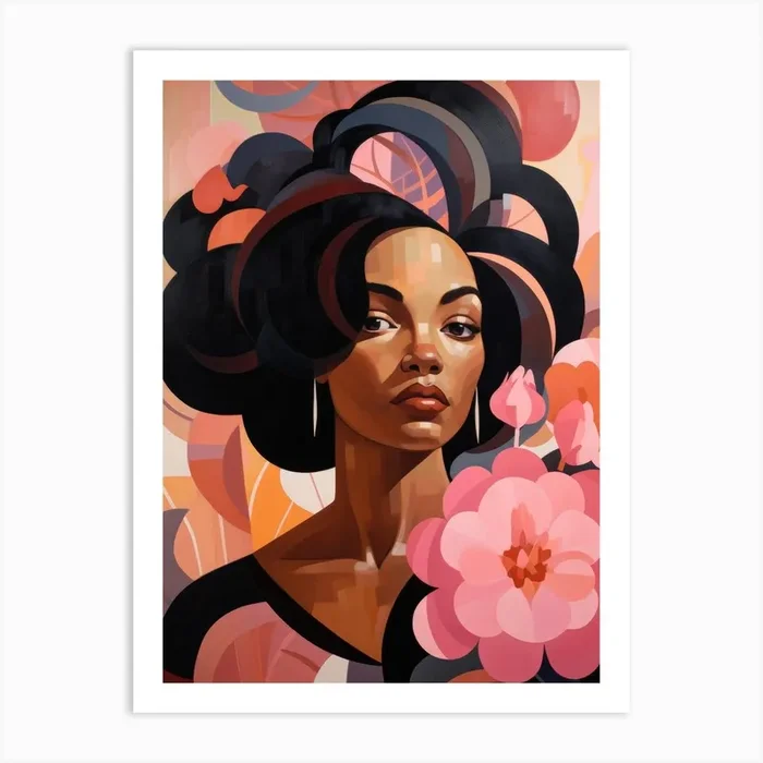 Woman With Flowers 2 Art Print by Moving Clouds Art
