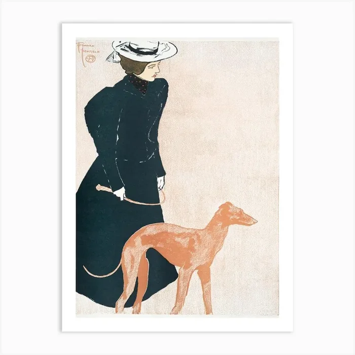 Woman With Greyhound (1897), Edward Penfield Art Print by Fy! Classic Art Prints and Posters