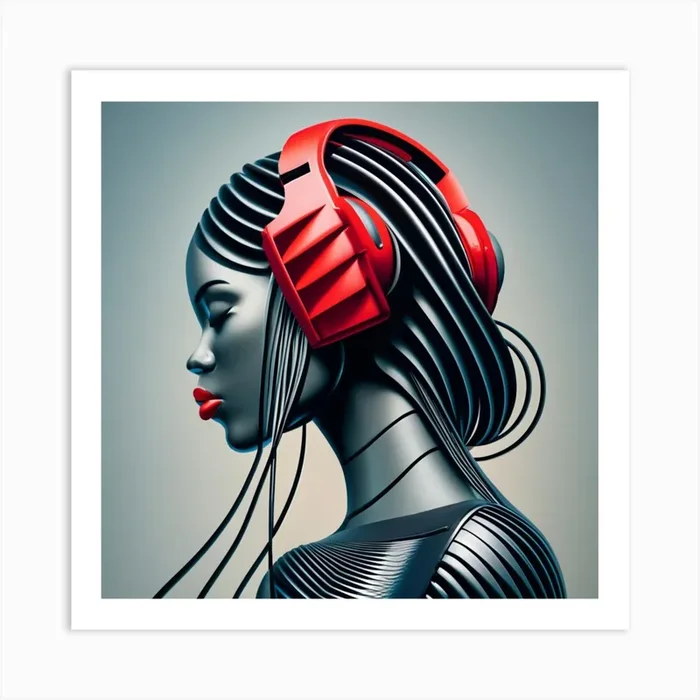 Woman With Headphones 58 Art Print by FOX & JAY