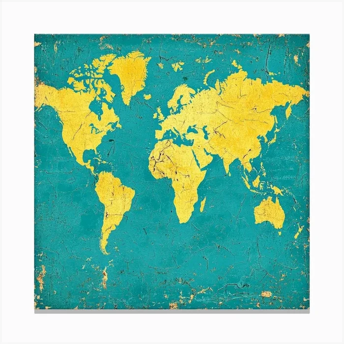 World Map Art 13 Canvas PrintS by Saiful