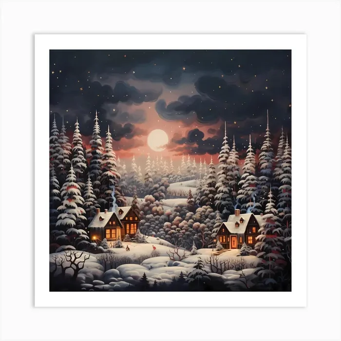 Yarned Yuletide Hues Art Print by Quantum Vivid Digital Art