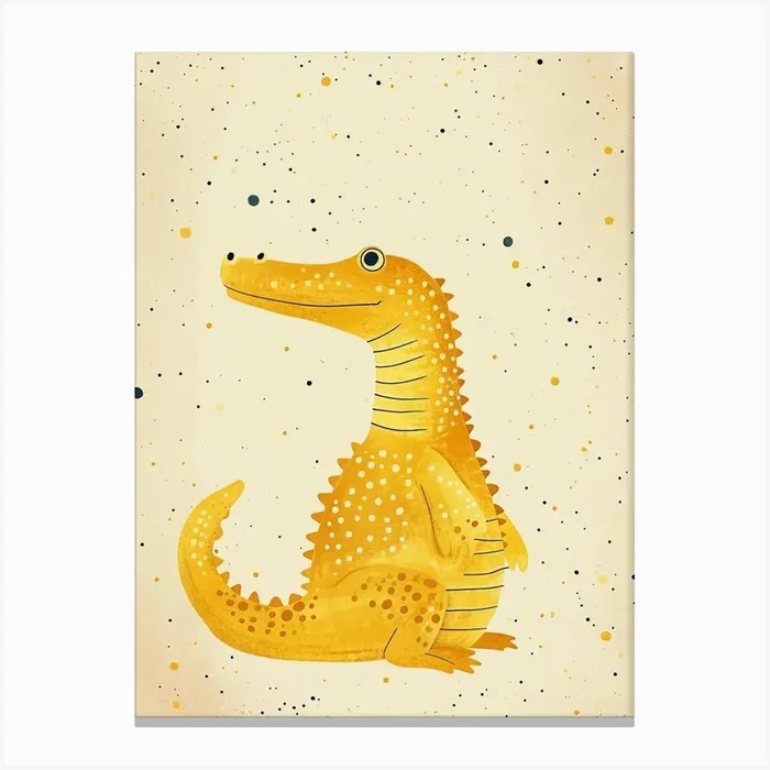 Yellow Alligator 1 Canvas Print by Scribble Studio