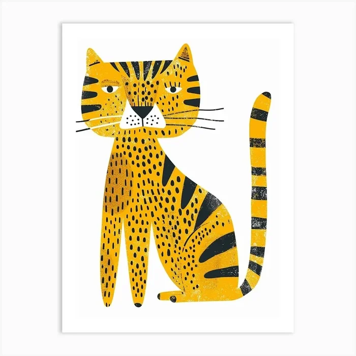 Yellow Bengal Tiger 3 Art Print by Scribble Studio