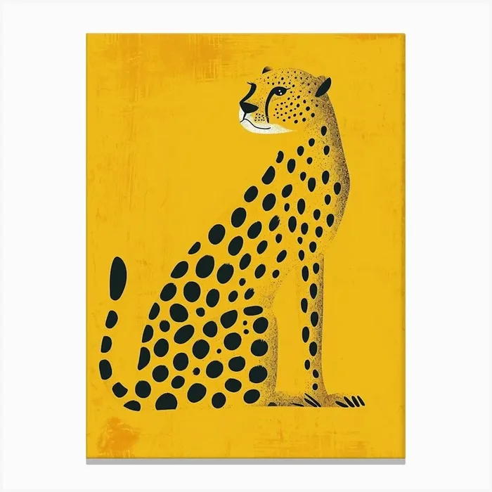 Yellow Cheetah 2 Canvas Print by Scribble Studio