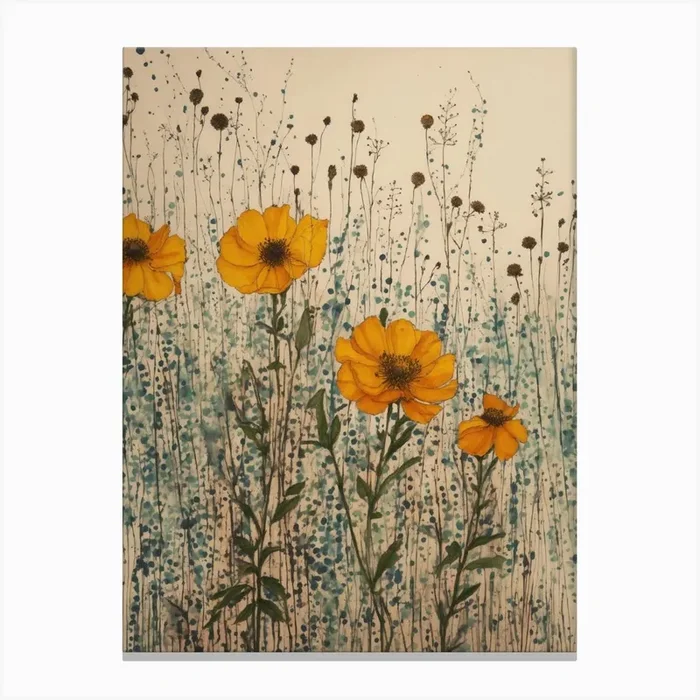 Yellow Cosmos Canvas Print by Art shop
