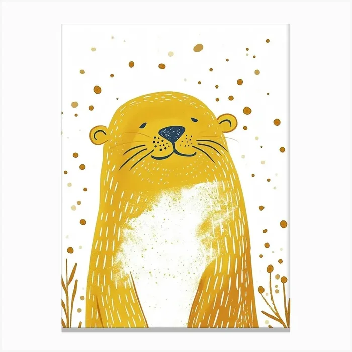 Yellow Sea Lion 2 Canvas Print by Scribble Studio