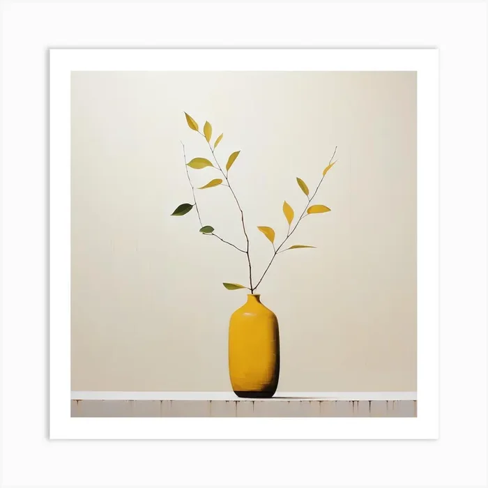 Yellow Vase Art Print by PaigeDesigns