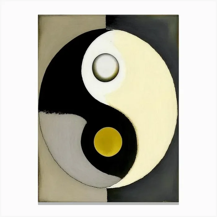 Yin Yang Symbol Abstract Painting Canvas PrintSE by Symbolic Expressions