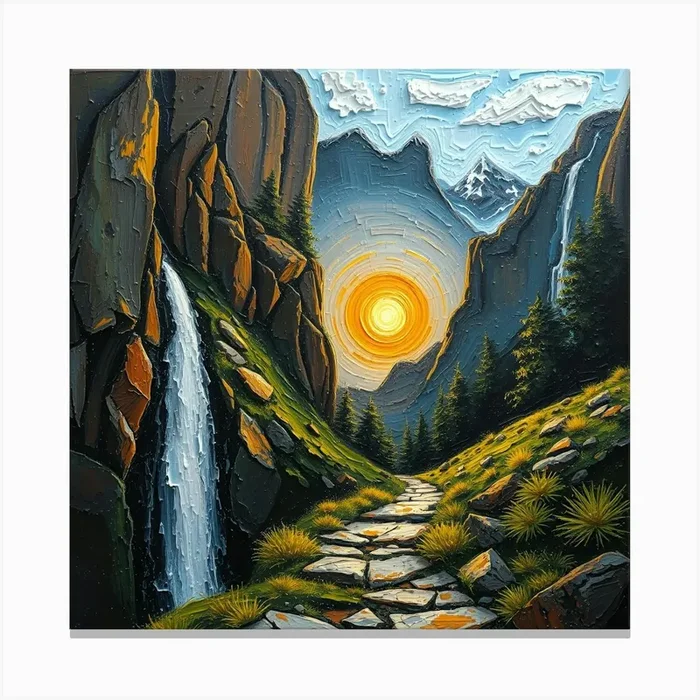 Yosemite Waterfall 1 Canvas Print by AnikArts