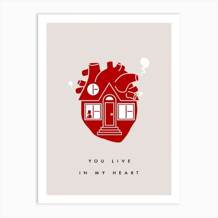 You Live In My Heart Beige Art Print by Anastasia Heart