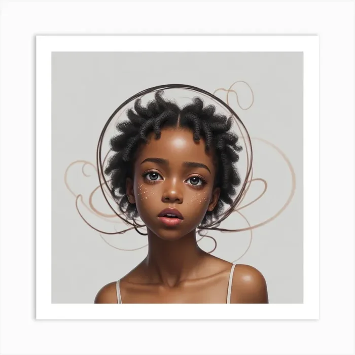 Young Black Girl With Dreadlocks Art PrintD by Destination