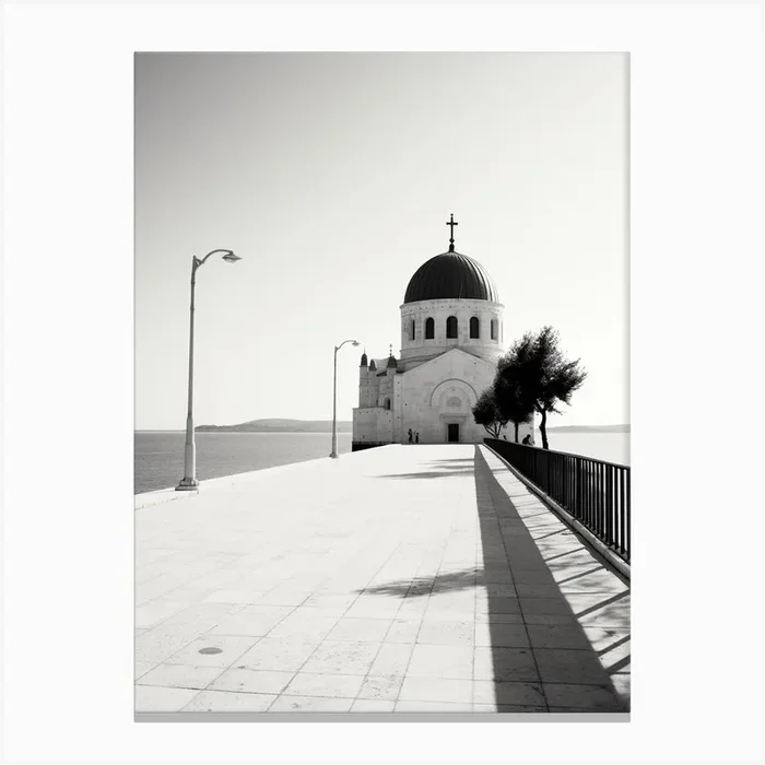 Zadar, Croatia, Black And White Old Photo 3 Canvas Print by Monochrome Vistas