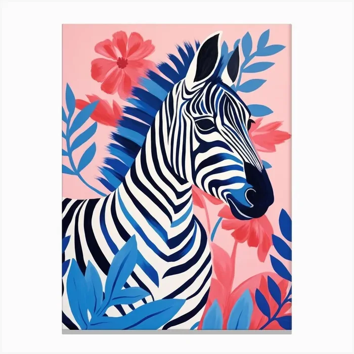 Zebra 1 Canvas Print by Moving Clouds Art